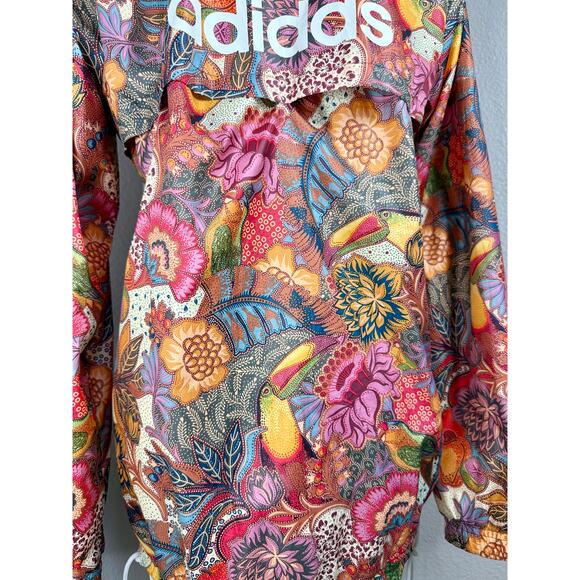 Adidas x Farm Rio Fugiprabali Tropical Windbreaker Track Jacket Floral Lined S - Picture 3 of 13